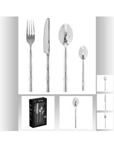 154528 - menagere inox 24p bambou