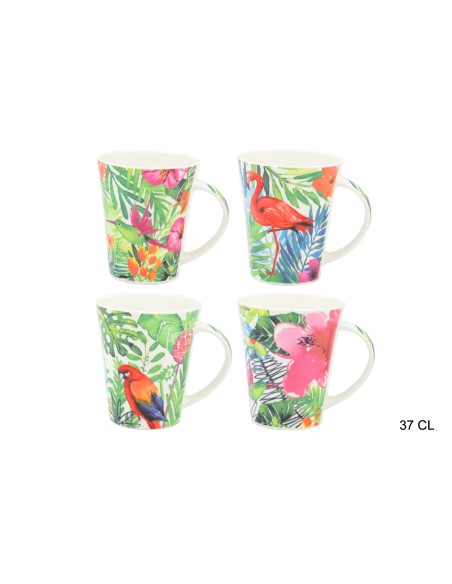 mugtro002-mug evase tropique 37cl porcelaine