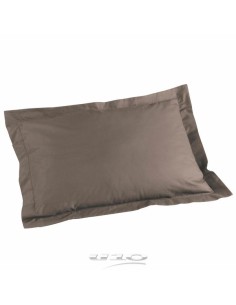 taie d'oreiller volant plat 50 x 70 cm uni 57 fils lina noisette + point bourdon