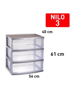 1214212 - bloc de rangement nilo 3 tiroirs argent