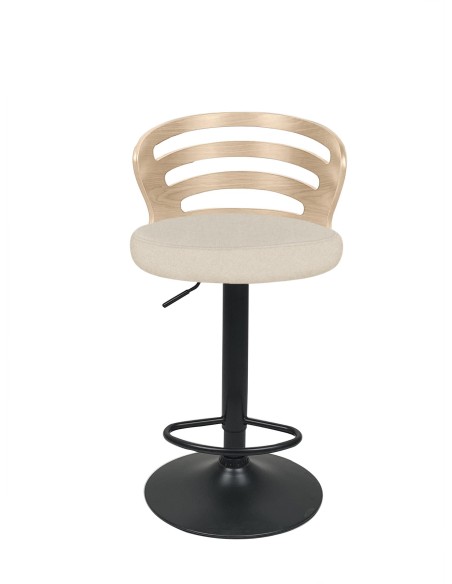 tabouret cluizel black fabric noir / bois foncé/ pieds noir