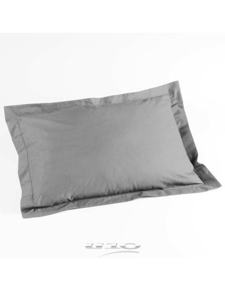 taie d'oreiller volant plat 50 x 70 cm uni 57 fils lina galet +point bourdon