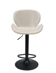 tabouret marcolini noir + bois foncé avec pieds noir mat