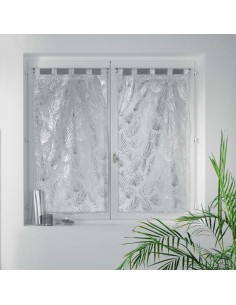 1626242-paire droite passants 2x60x160 cm voile sable imp. metallise kolza blanc