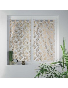 1626241-paire droite passants 2x60x160 cm voile sable imprime metallise kolza bl