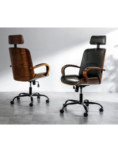 chaise de bureau criollo beige + bois clair avec pieds noir mat