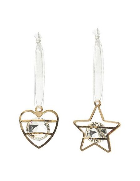 175948 - sdn metal etoile coeur dore x2