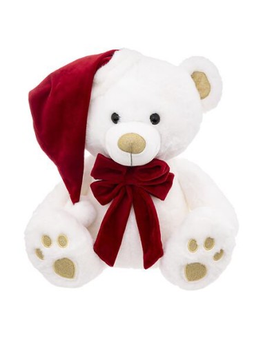183306 - peluche ours blanc bonnet 48cm