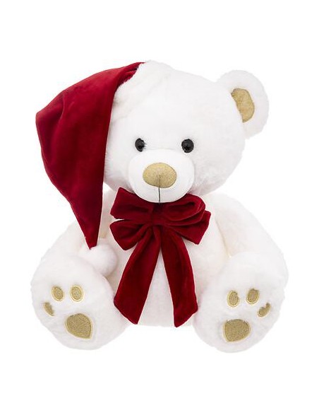 183306 - peluche ours blanc bonnet 48cm