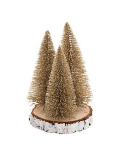 183911 - sapin table x3 rondin dore h20