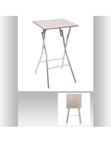 164658c-table bar pli 2p 60x60cm taupe