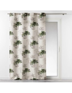 1608625-rideau a oeillets 140 x 260 cm polyester imprime tropi palmy