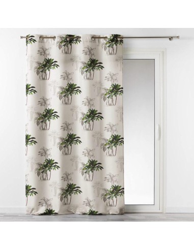 1608625-rideau a oeillets 140 x 260 cm polyester imprime tropi palmy