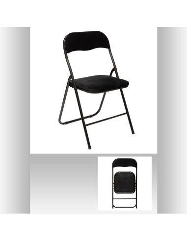 164715a - chaise pliante velours noir