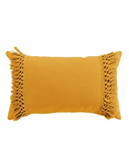 coussin dehous. compr. franges 30 x 50 cm coton salma jaune