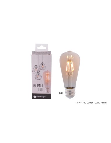 ampoam003 - ampoule led st64 ambree e27