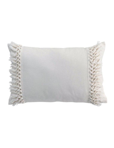 1608707-coussin dehous. compr. franges 30 x 50 cm coton salma naturel