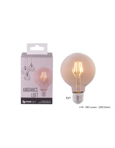 ampoam004 - ampoule led g95 ambree e27 4w