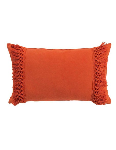 1608706-coussin dehous. compr. franges 30 x 50 cm coton salma orange