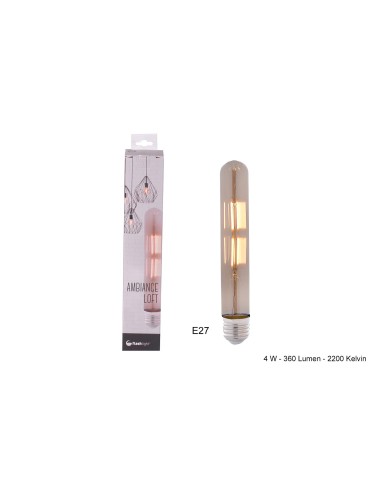 ampoam006 - ampoule led tube ambree e27