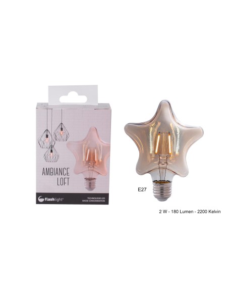 ampoam007 - ampoule led etoile ambree e2