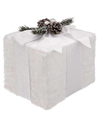 183431 - plf cadeau fourrure blanc 20cm