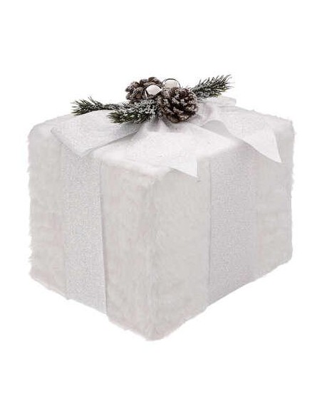 183431 - plf cadeau fourrure blanc 20cm