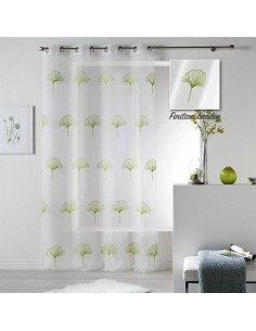 1625787-panneau a oeillets 140 x 240 cm voile brode ginko vert
