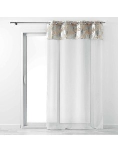 1626474-panneau a oeillets 140 x 240 cm voile sable+top imp metallise palmy shin