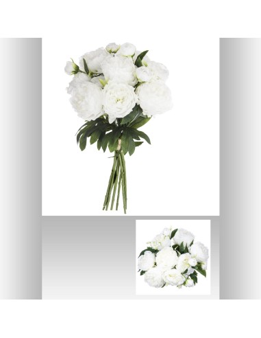 114750 - bouquet 13 pivoine kal blc h50