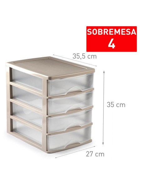 11168t0 - bloc de rangement bureau 4 tiroirs marron f18 jar