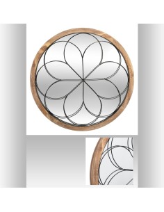 173829- miroir met/bois rosace d64