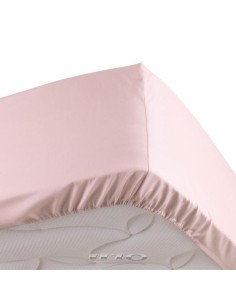 1643196 - drap housse 2 personnes 140 x 190 cm percale uni 78 fils percaline ros