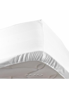 drap housse 2 personnes 160 x 200 cm percale uni 78 fils percaline blanc