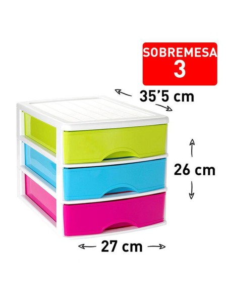 1112458 - bloc de rangement bureau 3 tiroirs blancolor