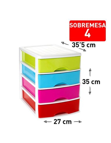 1116858 - bloc de rangement bureau 4 tiroirs blancolor