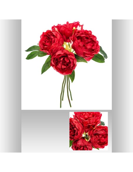 110348b - bouquet 4 pivoine prune h30