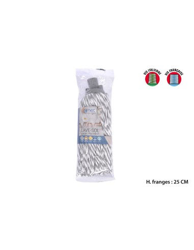 lave sol microfibre+coton franges 25cm