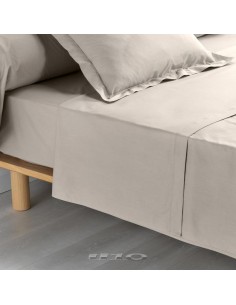 1643214 - drap plat 1 personne 180x290 cm percale uni 78 fils percaline naturel