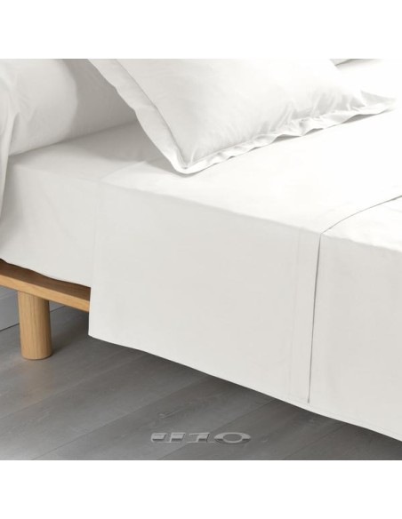 drap plat 2 personnes 240 x 300 cm percale uni 78 fils percaline lin +p. bourdon