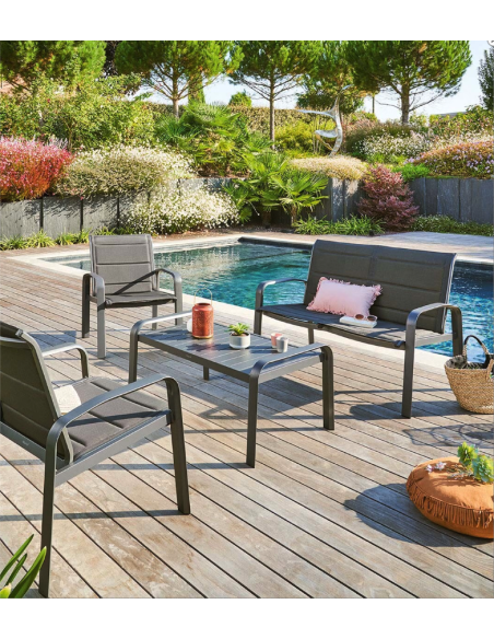 165653j - salon elyn 4 places vert jade/blanc