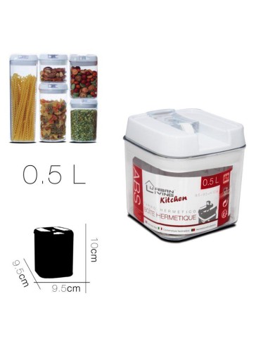 11122 - boite hermetique 9.5 x 9.5 x h 10 cm / 0.5 litros