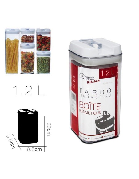11124 - boite hermetique 9.5 x 9.5 x h 20 cm / 1.2 litros