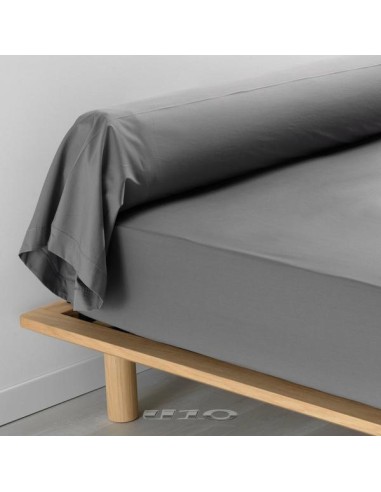 taie de traversin 85x185 cm percale uni 78 fils percaline anthracite +p. bourdon