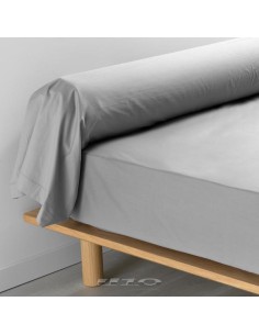 1643240 - taie de traversin 85 x 185 cm percale uni 78 fils percaline gris +p. b