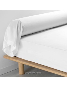taie de traversin 85 x 185 cm percale uni 78 fils percaline blanc +p. bourdon