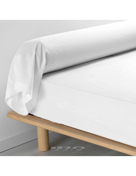 taie de traversin 85 x 185 cm percale uni 78 fils percaline blanc +p. bourdon