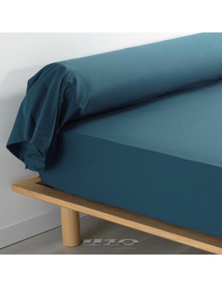 1643244 - taie de traversin 85 x 185 cm percale uni 78 fils percaline bleu +p. b