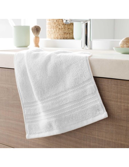 serviette invite 30 x 50 cm eponge unie excellence blanc