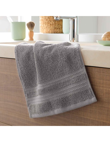 serviette invite 30 x 50 cm eponge unie excellence gris